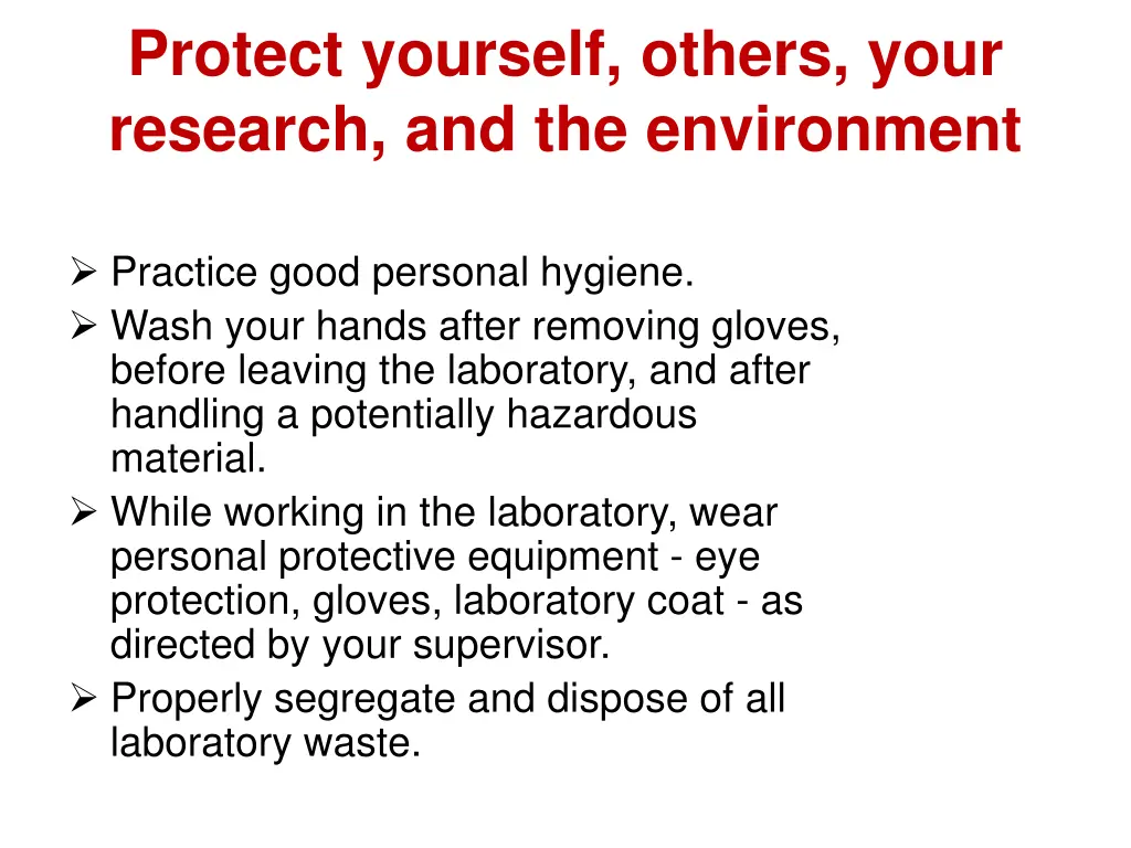 protect yourself others your research