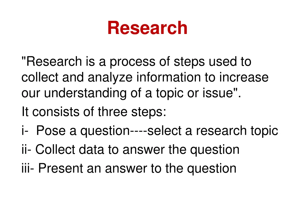research