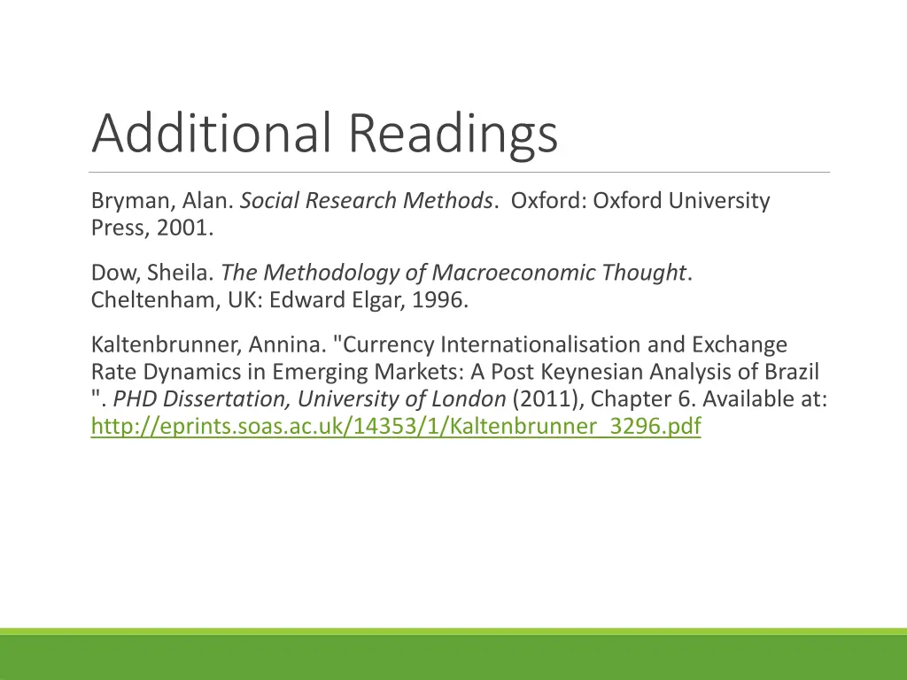 additional readings