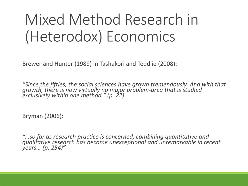 mixed method research in heterodox economics