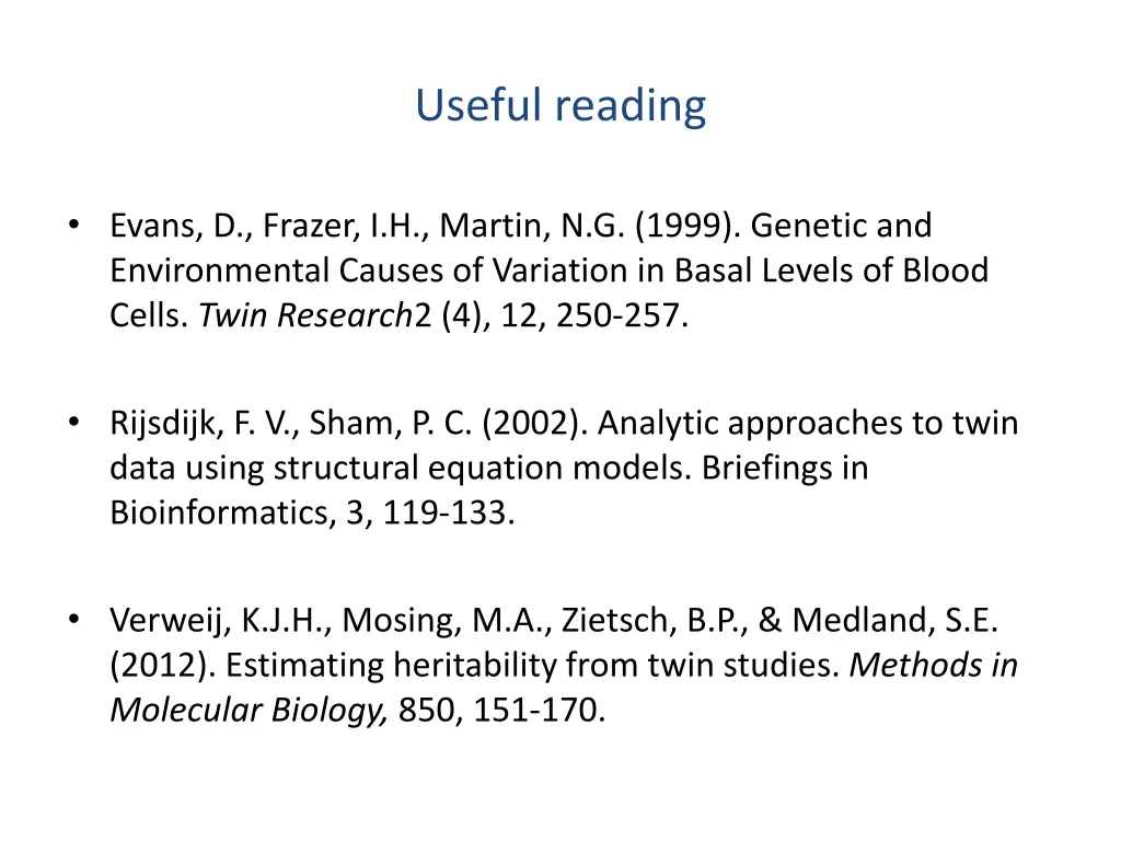 useful reading