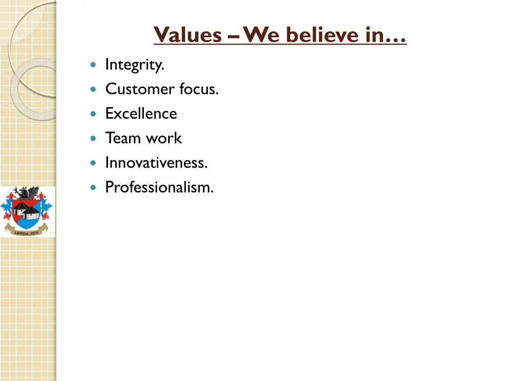 values we believe in