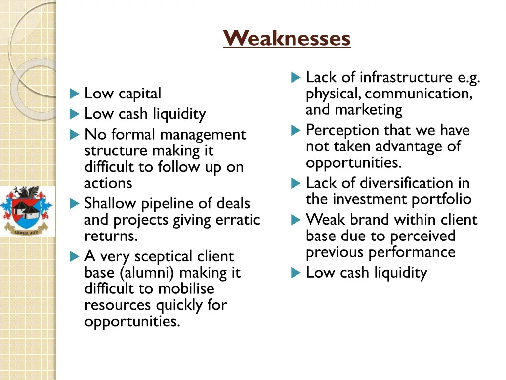 weaknesses