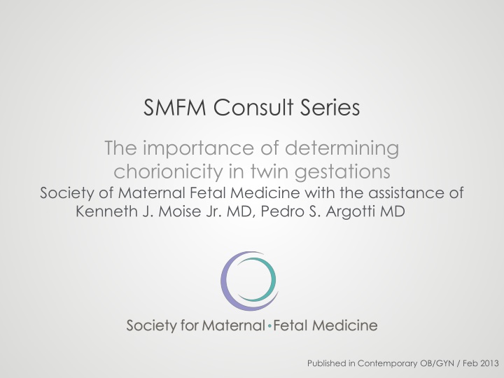 society for maternal fetal medicine