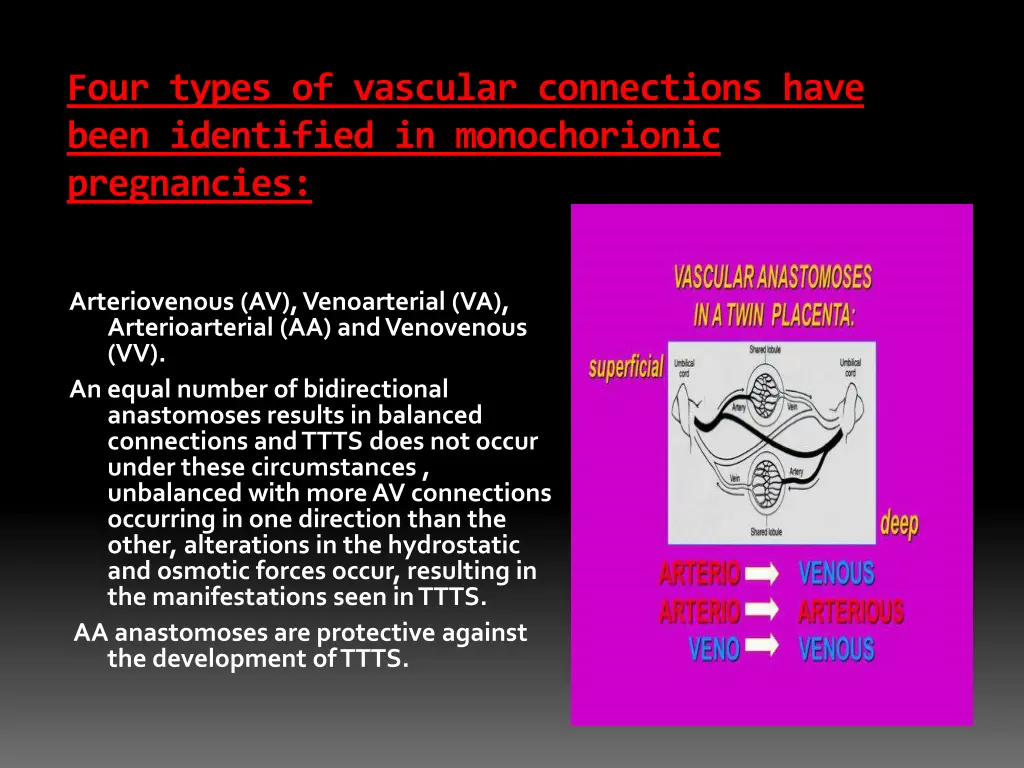 four types of vascular connections have been