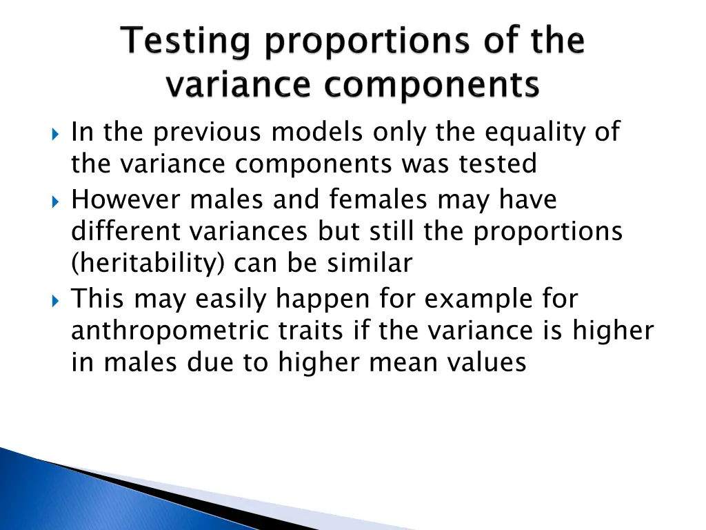 in the previous models only the equality