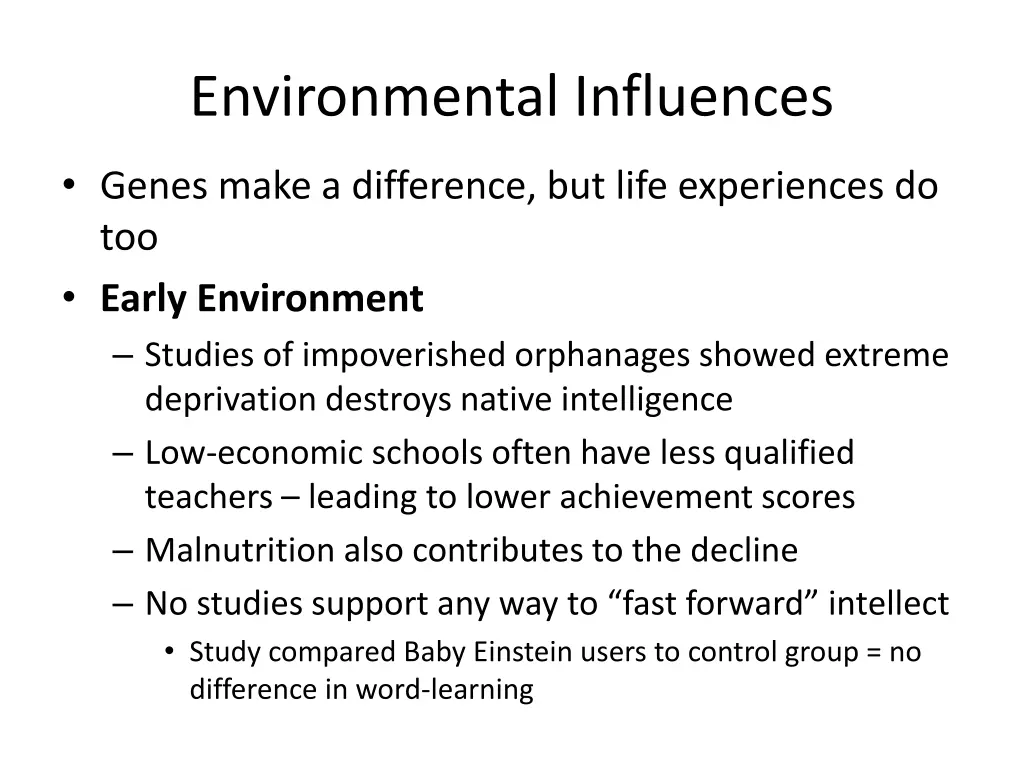 environmental influences