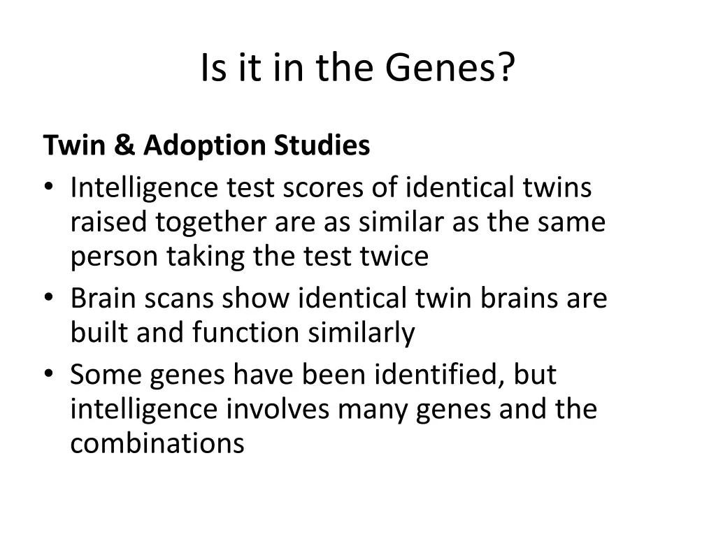 is it in the genes 1