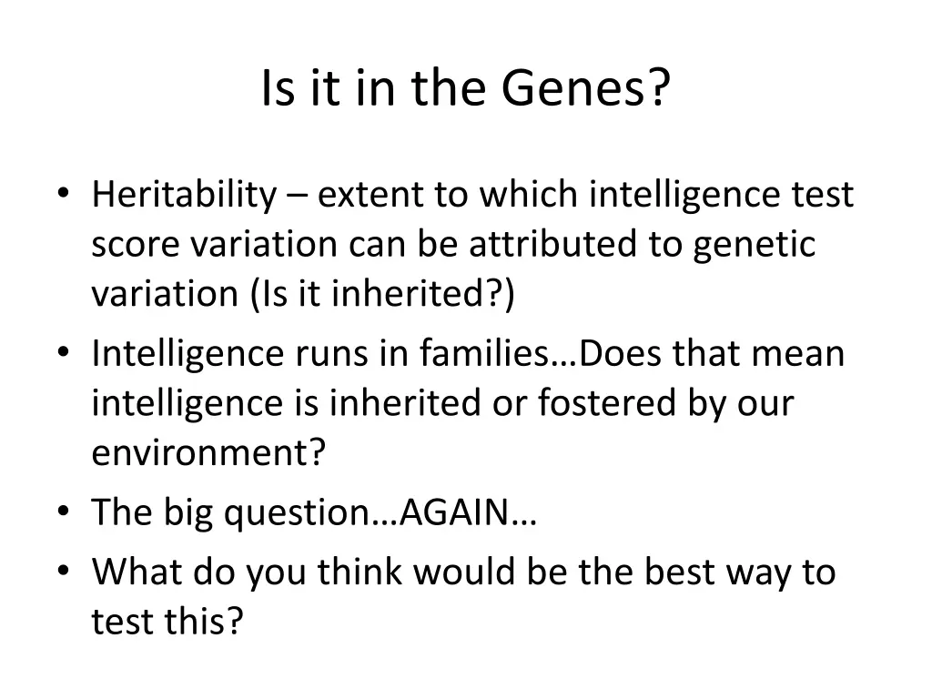 is it in the genes