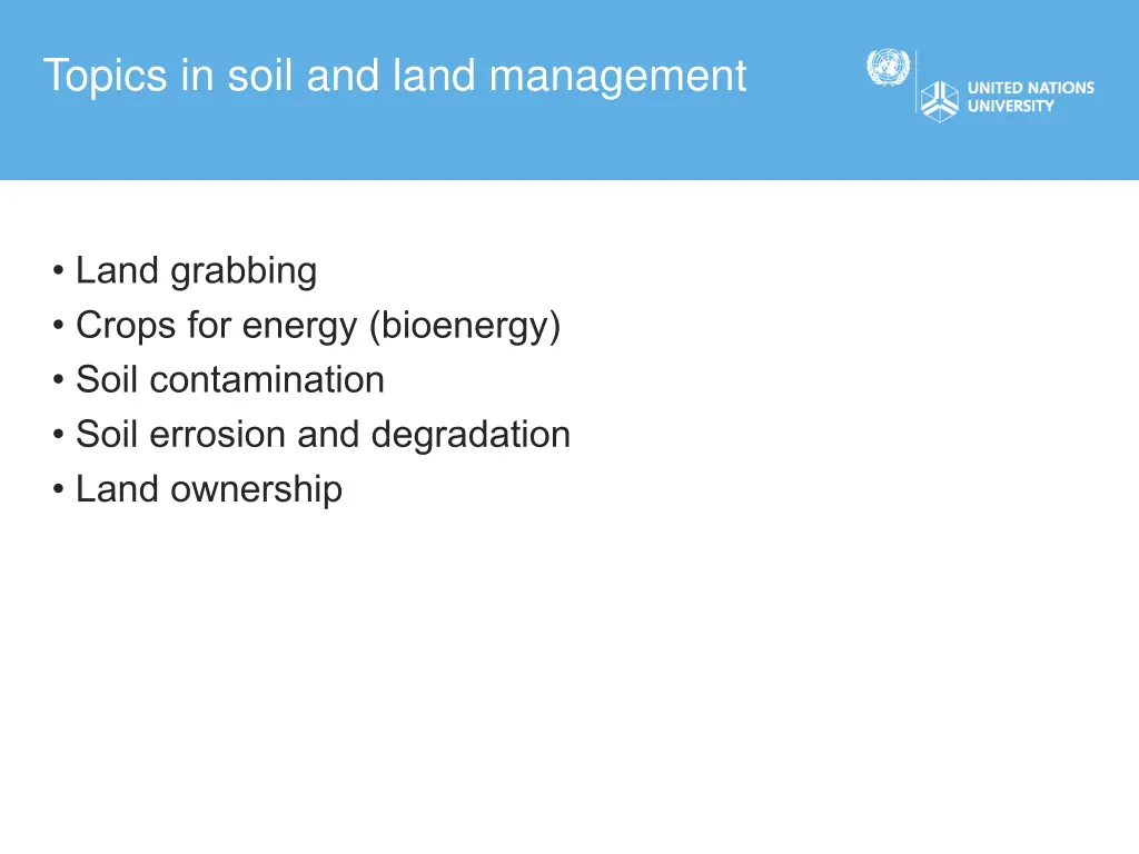 topics in soil and land management