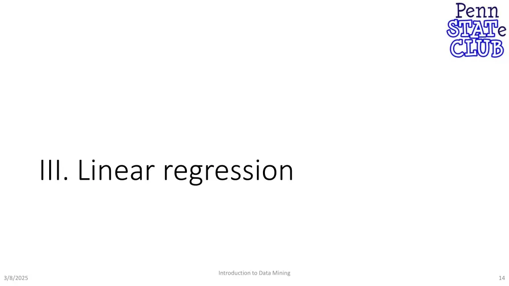 iii linear regression