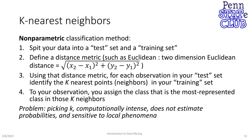 k nearest neighbors