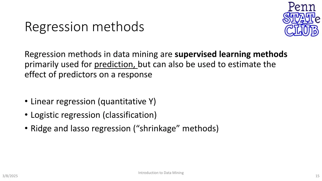 regression methods