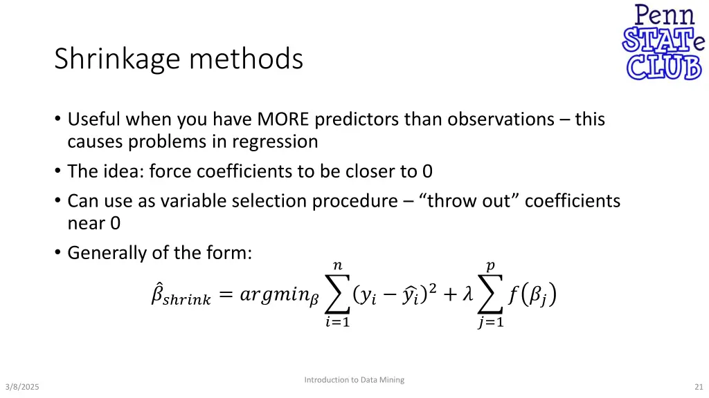 shrinkage methods