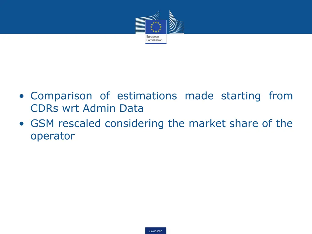 comparison of estimations made starting from cdrs