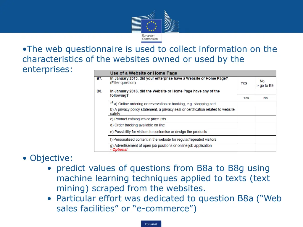 the web questionnaire is used to collect