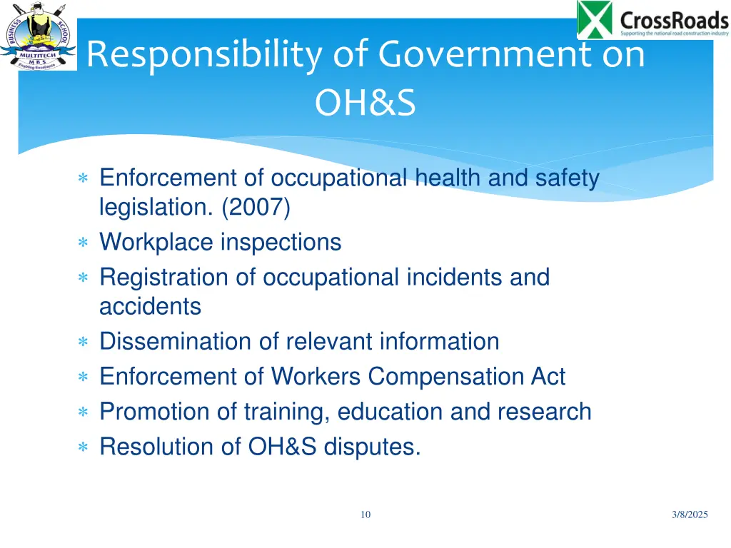 responsibility of government on oh s