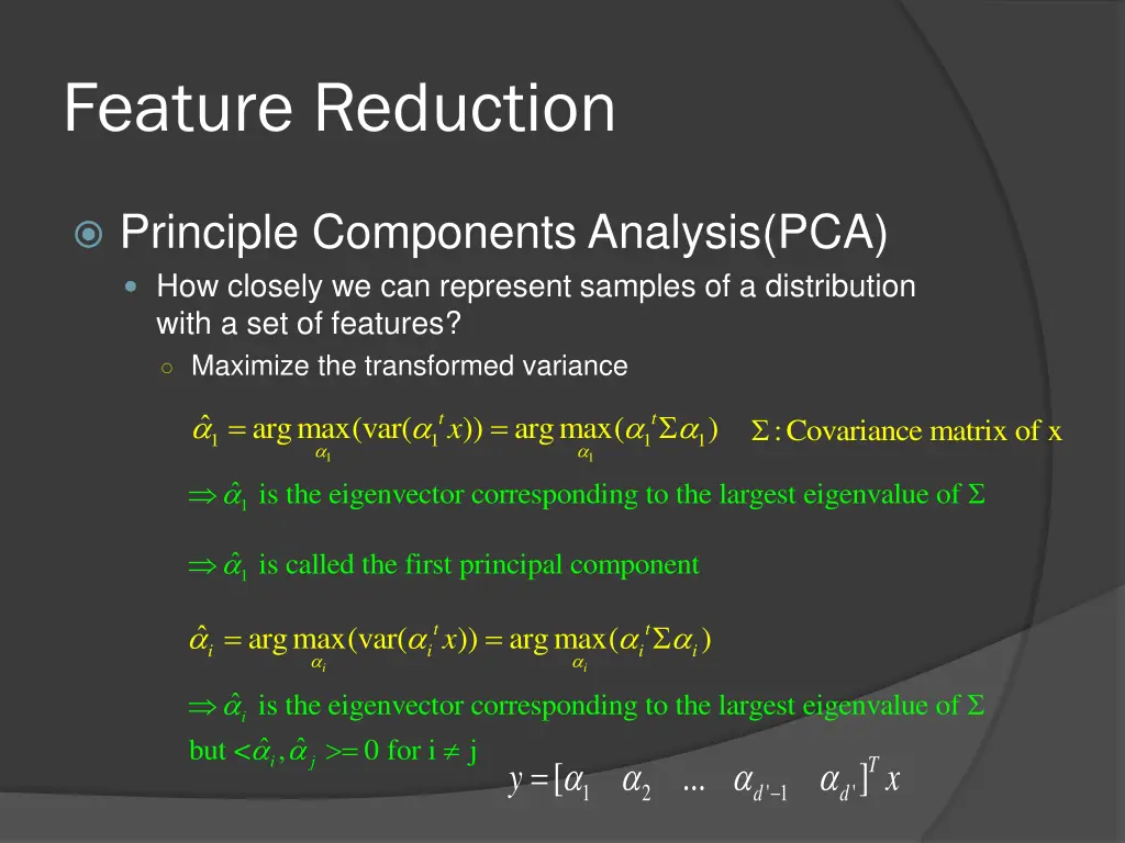 feature reduction 2