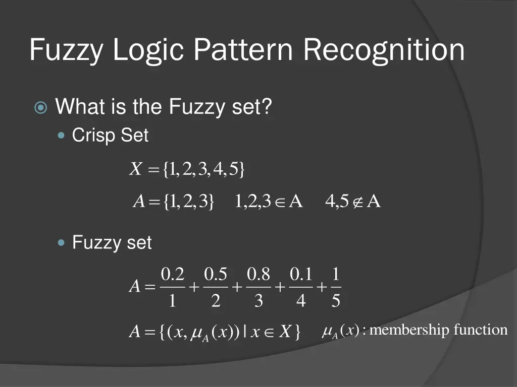 fuzzy logic pattern recognition