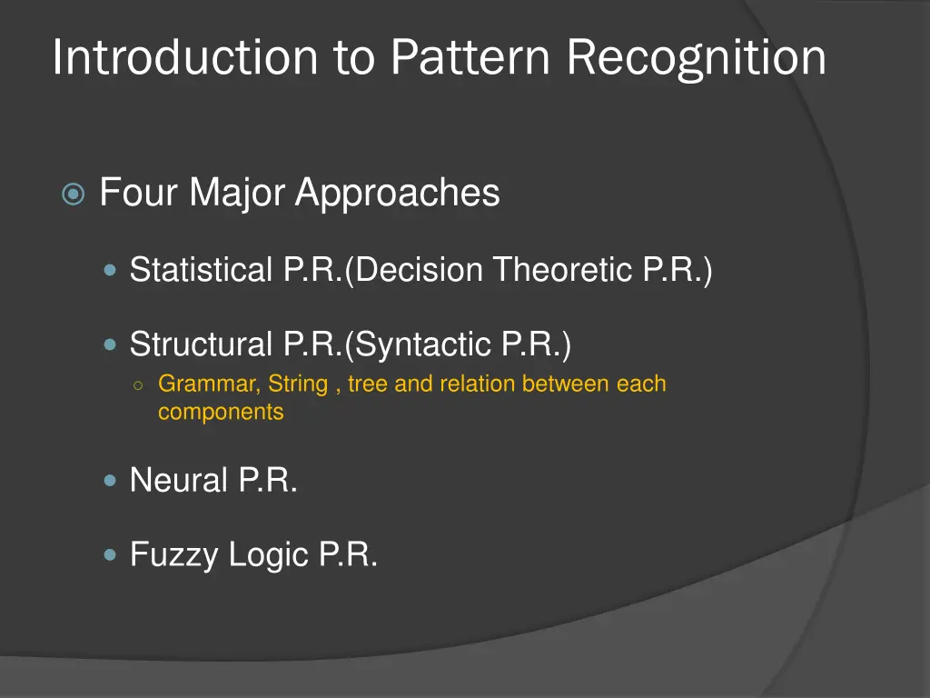 introduction to pattern recognition 1