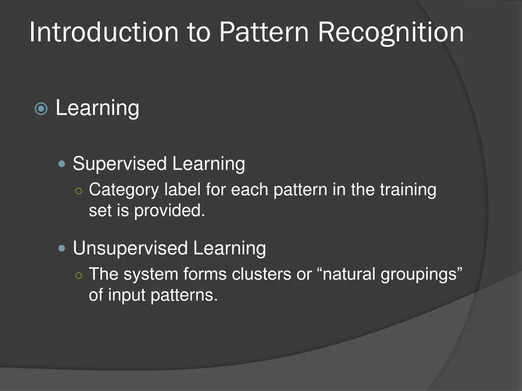 introduction to pattern recognition 4