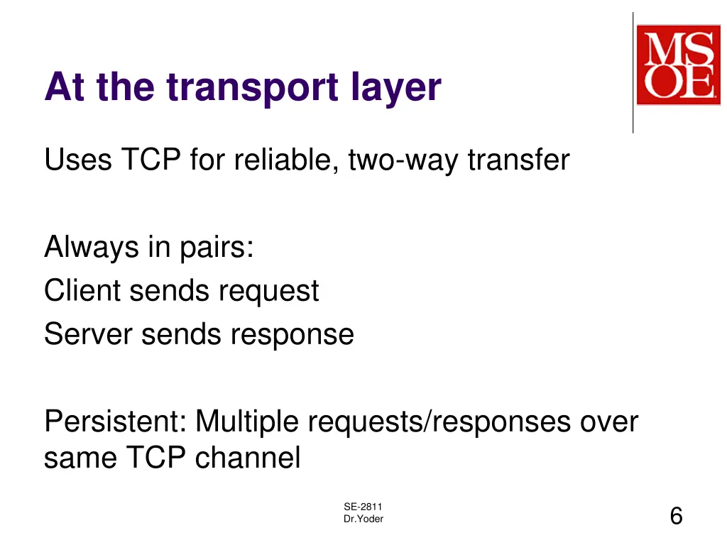 at the transport layer