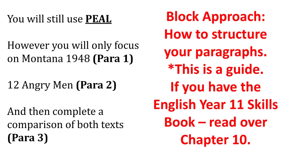 block approach how to structure your paragraphs