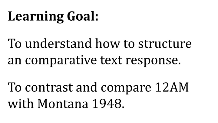 learning goal