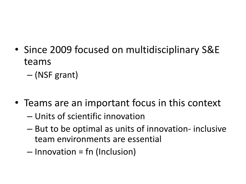 since 2009 focused on multidisciplinary s e teams