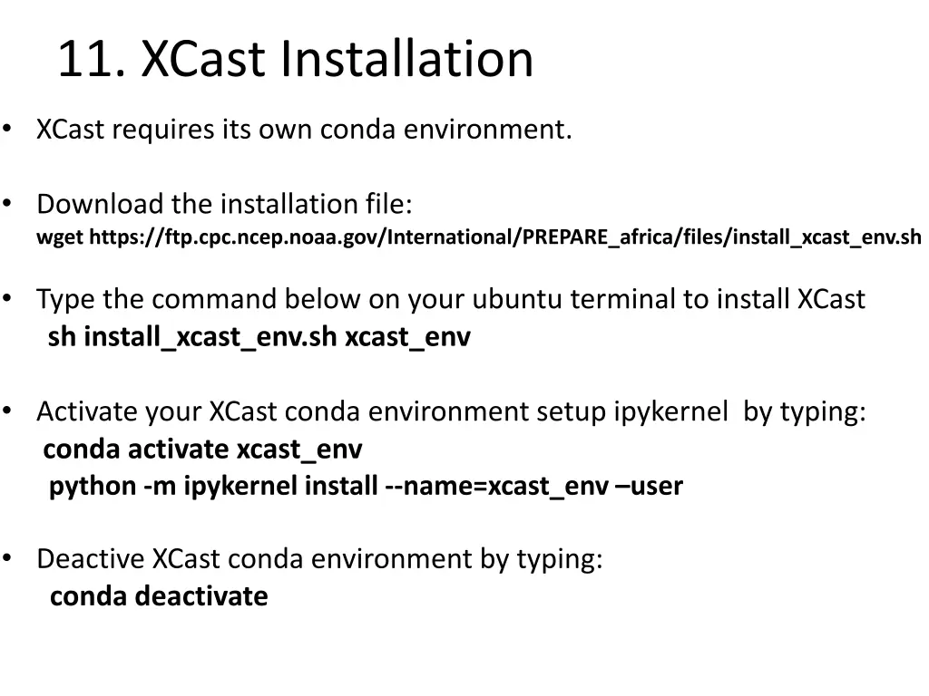 11 xcast installation