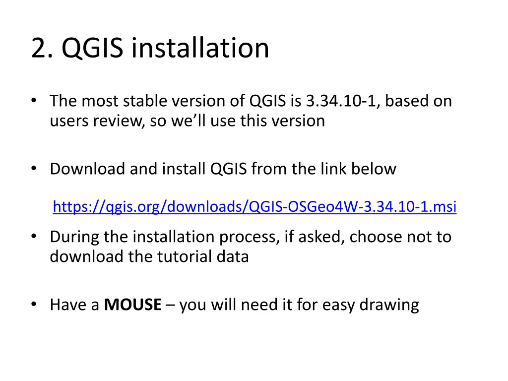 2 qgis installation