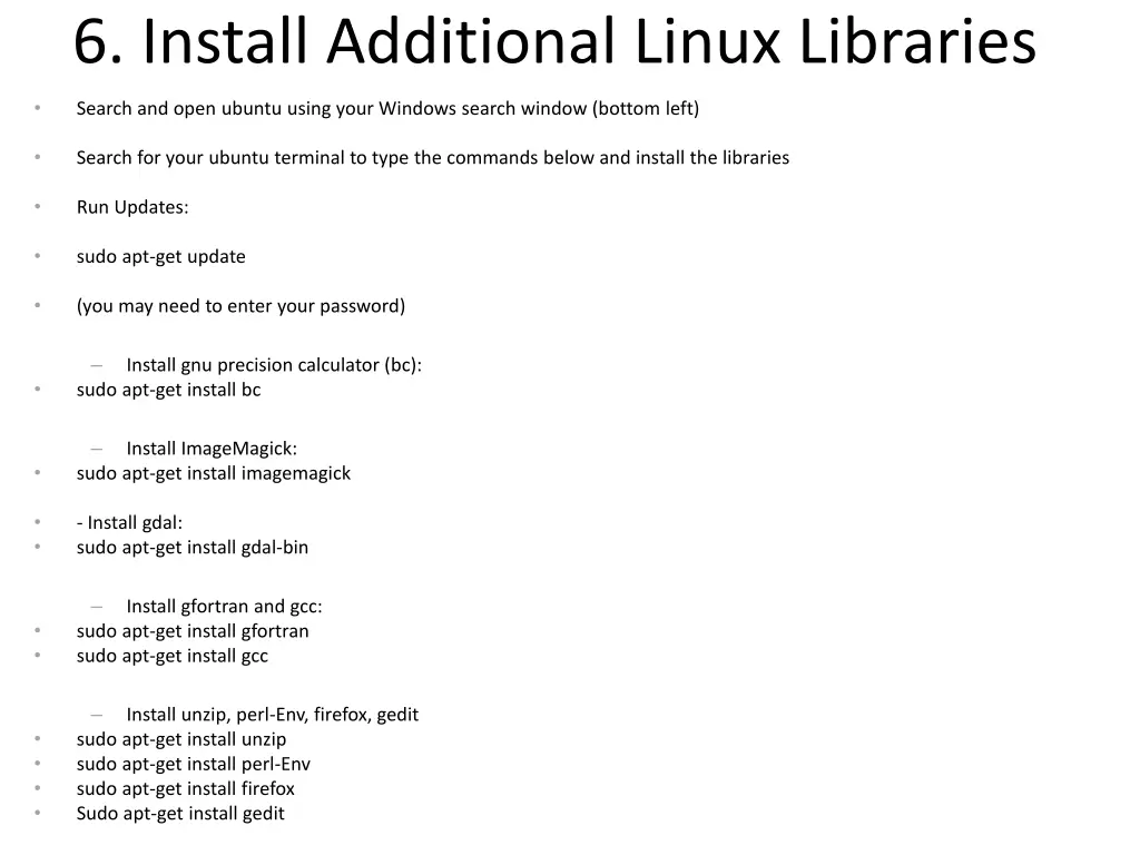 6 install additional linux libraries