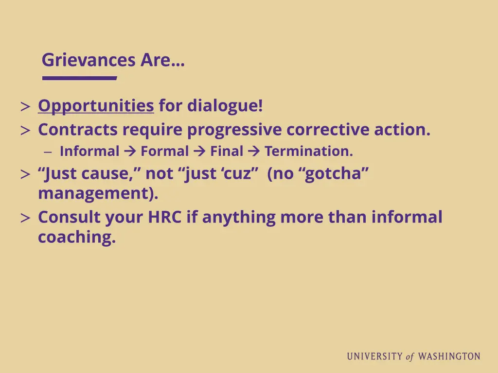 grievances are