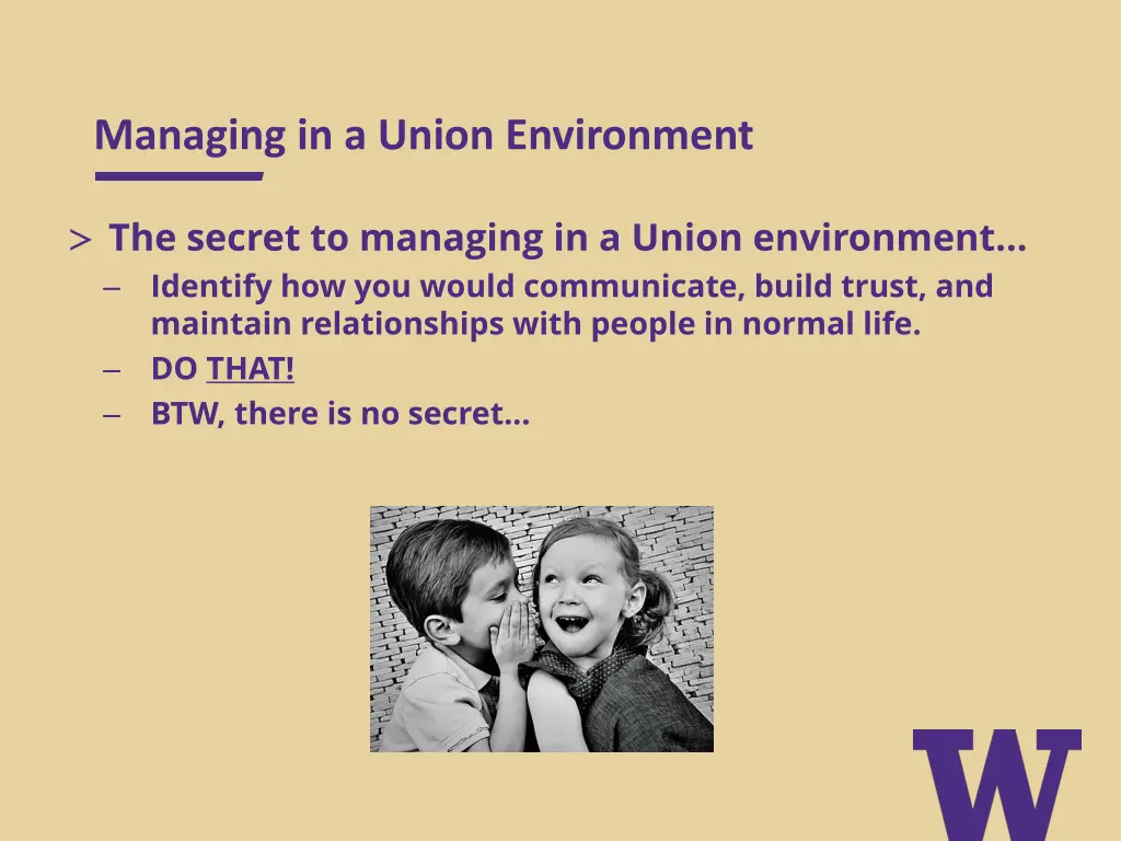 managing in a union environment
