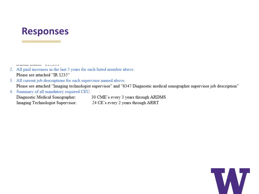 responses