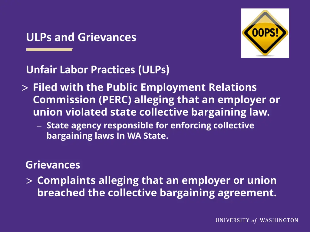 ulps and grievances