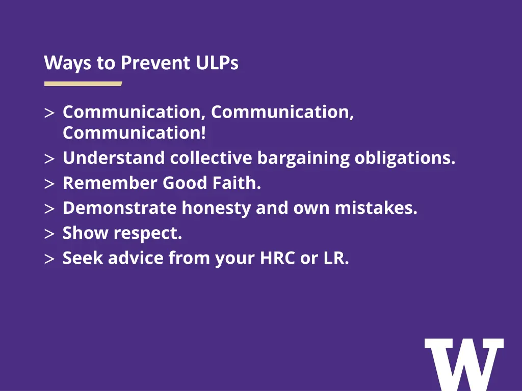 ways to prevent ulps