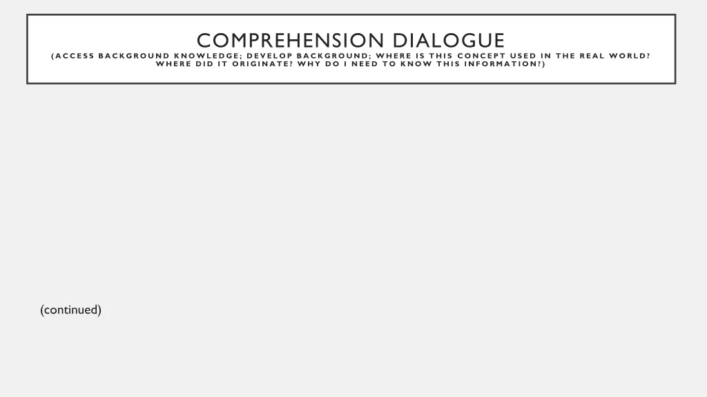 comprehension dialogue 2