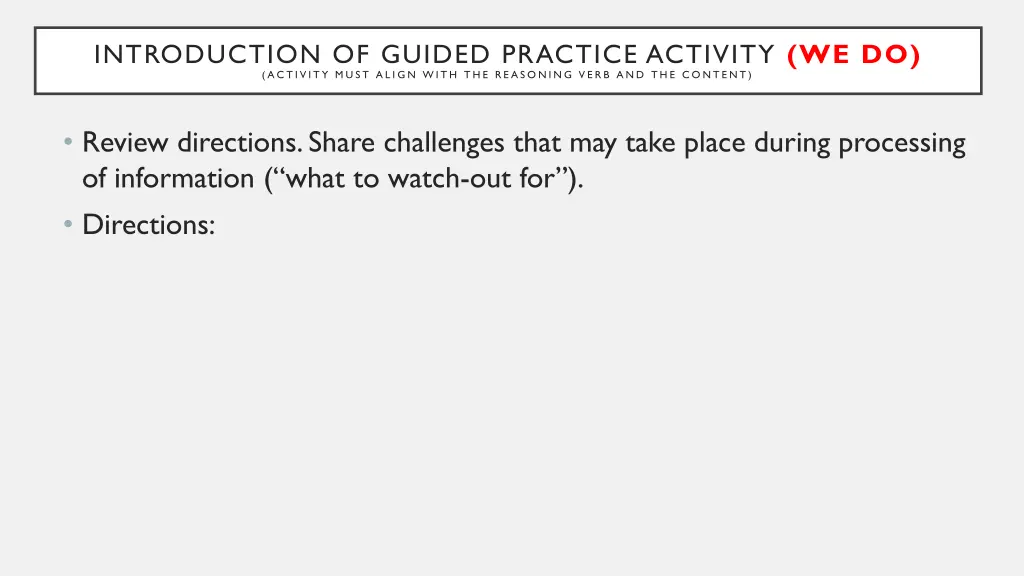 introduction of guided practice activity