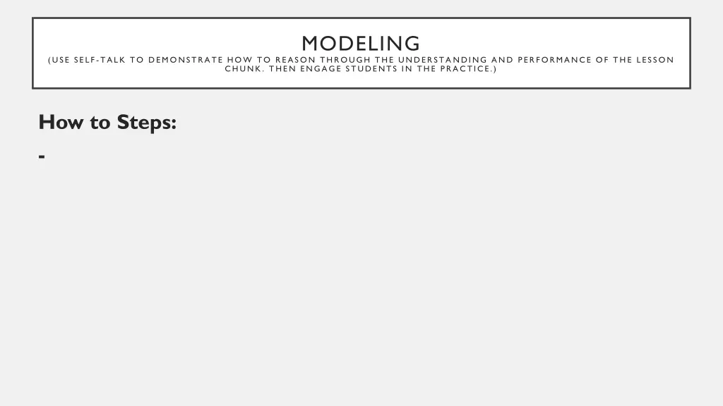 modeling use self talk to demonstrate