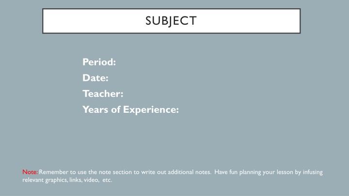 subject