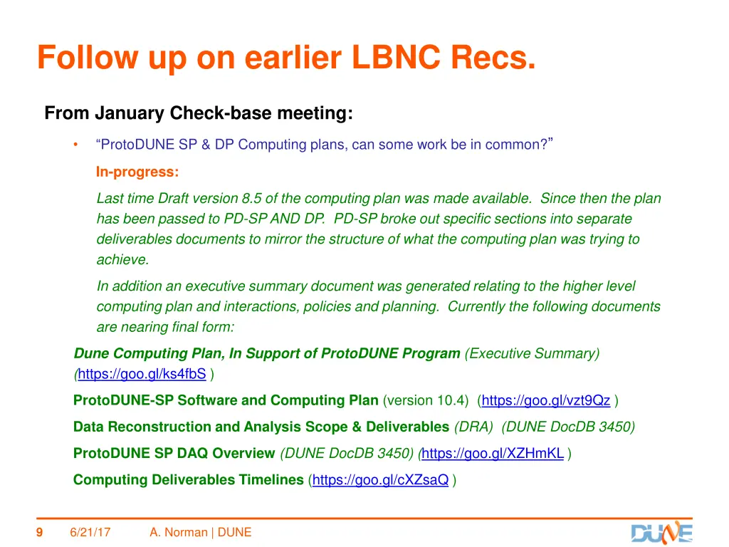 follow up on earlier lbnc recs from january check
