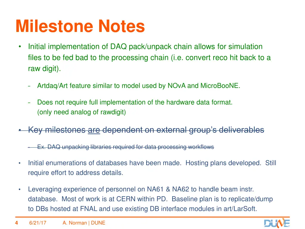 milestone notes files