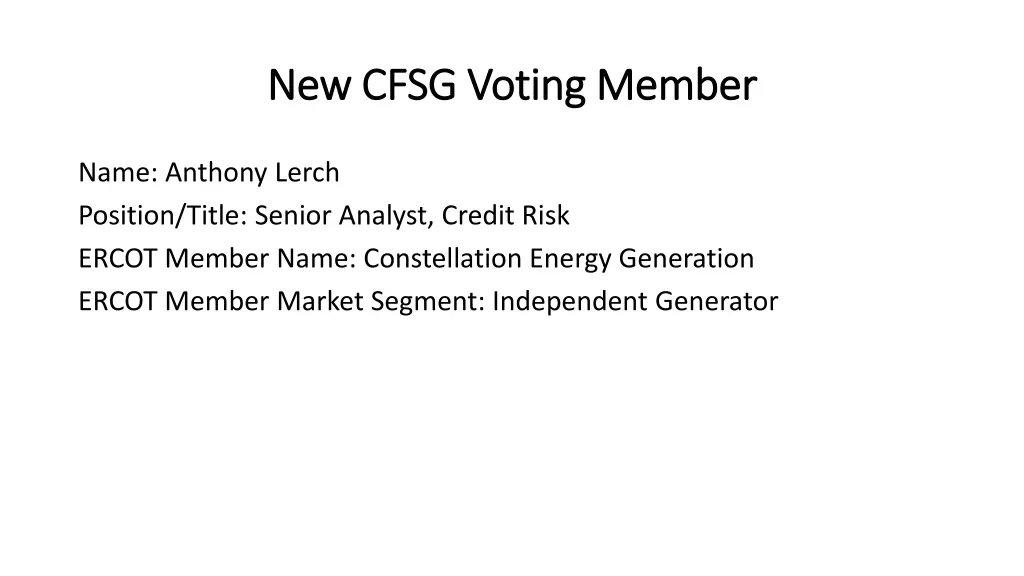 new cfsg voting member new cfsg voting member
