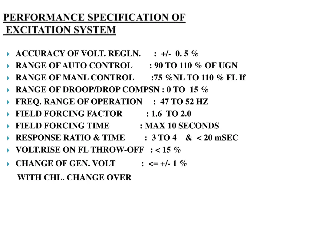accuracy of volt regln 0 5 range of auto control