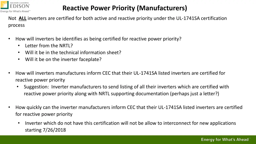 reactive power priority manufacturers