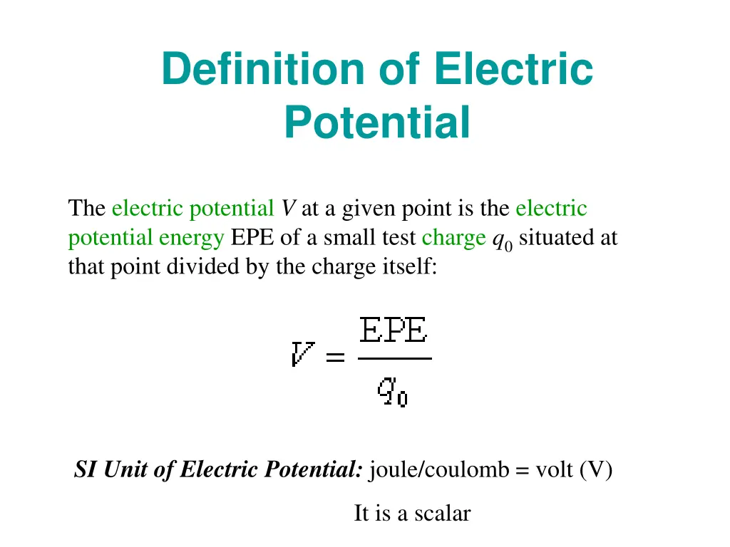 definition of electric potential