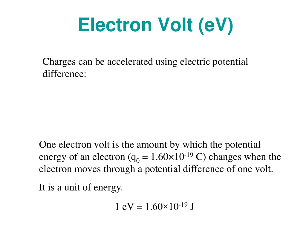 electron volt ev