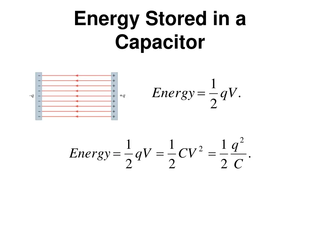 energy stored in a capacitor