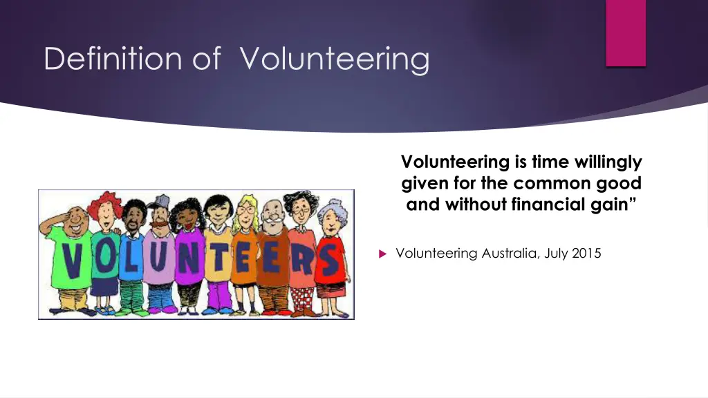 definition of volunteering